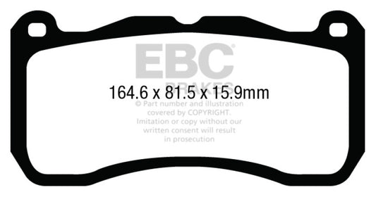 EBC 13-14 Ford Mustang 5.8 Supercharged (GT500) Shelby Redstuff Front Brake Pads