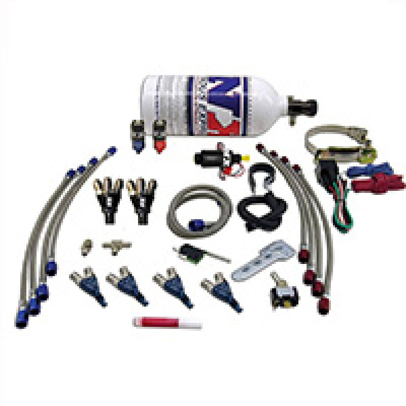 Nitrous Express Kit nitroso Piranha de 4 cilindros (para aplicaciones EFI) con botella de 2 lb