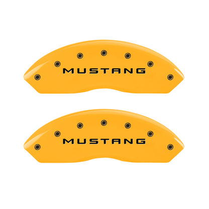 Cubiertas de pinza MGP 4 Grabado Delantero Mustang Grabado Trasero GT Acabado amarillo negro ch