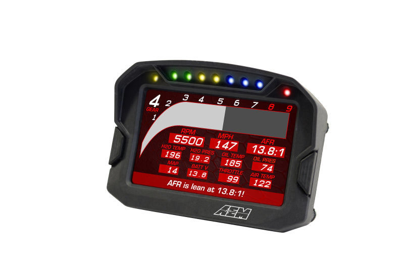 Pantalla de tablero digital de carbono AEM CD-5G con GPS interno de 10 Hz y antena