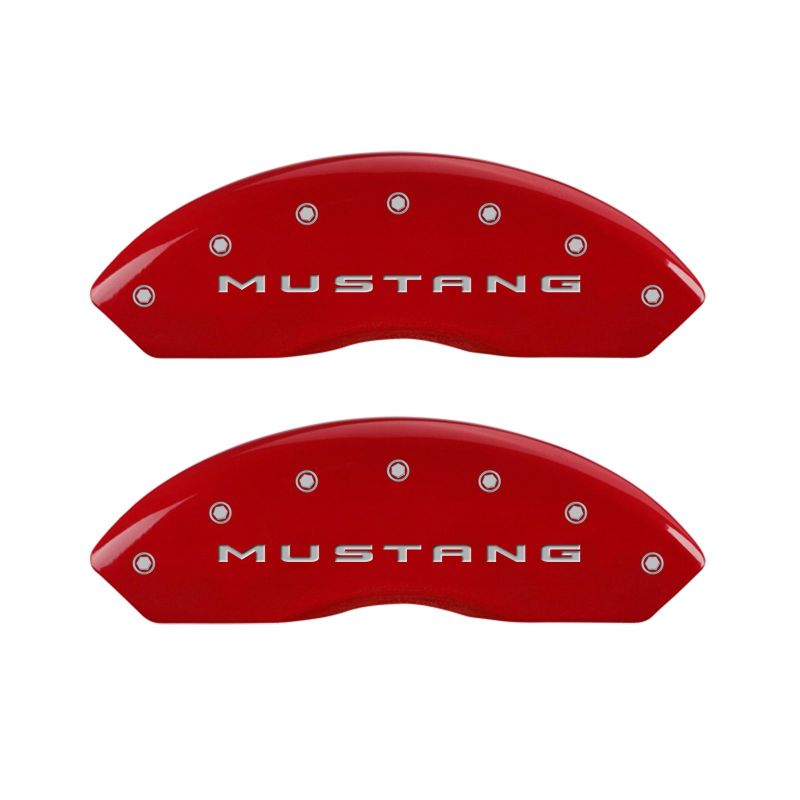 Cubiertas de pinza MGP 4 grabadas delanteras 2015/Mustang grabadas traseras 2015/Bar &amp; Pony acabado rojo plata ch