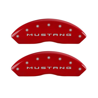 Cubiertas de pinza MGP 4 grabadas delanteras 2015/Mustang grabadas traseras 2015/Bar &amp; Pony acabado rojo plata ch