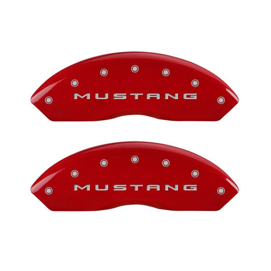 Cubiertas de pinza MGP 4 grabadas delanteras 2015/Mustang grabadas traseras 2015/Bar &amp; Pony acabado rojo plata ch