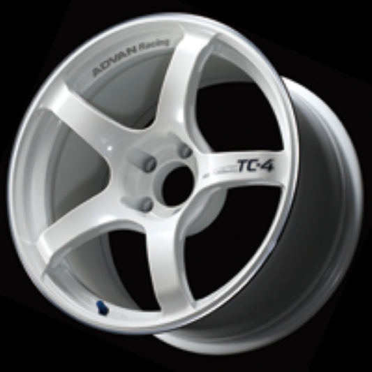 Advan TC4 16x7.0 +35 5-114.3 Racing White Metallic y rueda de anillo