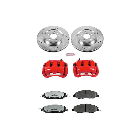 Power Stop 11-14 Ford Mustang Front Z26 Street Warrior Brake Kit w/Calipers