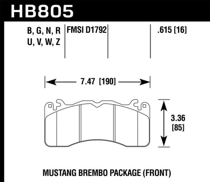 Hawk 15-17 Ford Mustang Paquete Brembo HPS 5.0 Pastillas de freno delanteras