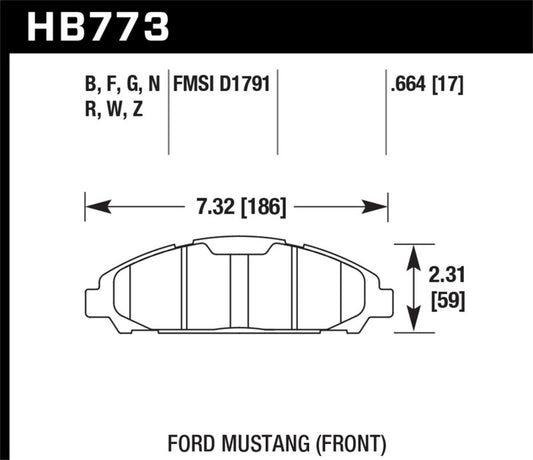 Hawk 15-17 Ford Mustang HPS Front Brake Pads