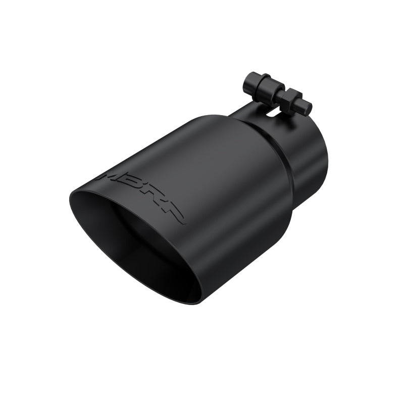 MBRP Tip 3in Round x 4in Inlet OD Dual Walled Angled Black Tip - Fits all 3in Exhausts