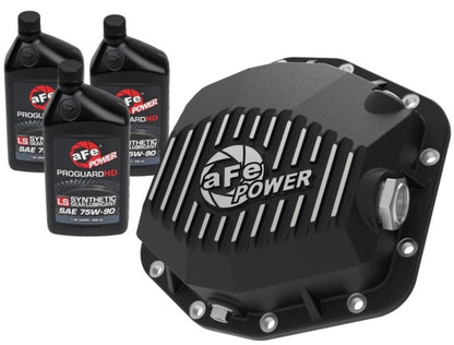 aFe POWER 2021 Ford Bronco con cubierta de diferencial Dana M220 con aceite para engranajes Black Street Series con aletas mecanizadas