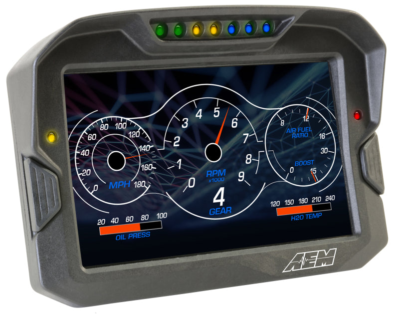 Pantalla digital de fibra de carbono AEM CD-7 sin registro Race Dash (solo entrada CAN)