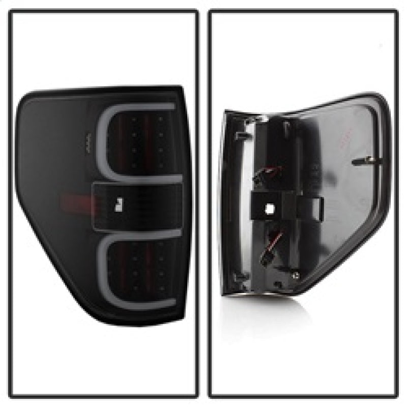 xTune Ford F150 09-14 LED Tail Lights - Black ALT-ON-FF15009-LBLED-BK