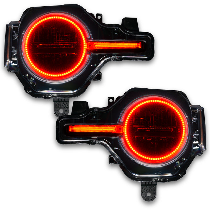 Oracle 21-22 Ford Bronco Headlight Halo Kit w/DRL Bar - Base Headlights ColorSHIFT -w/RF Controller