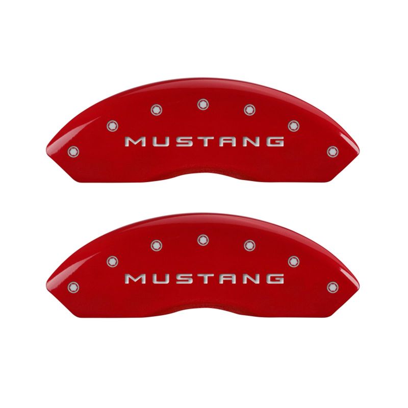 Cubiertas de pinza MGP 4 Grabado Delantero Mustang Grabado Trasero 37 Acabado rojo plata ch