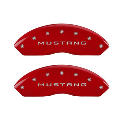 Cubiertas de pinza MGP 4 Grabado Delantero Mustang Grabado Trasero 37 Acabado rojo plata ch