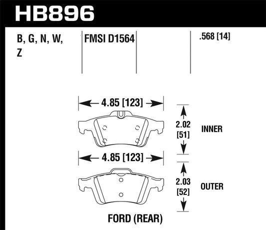 Hawk 16-18 Focus RS DTC-30 Rear Race Pads