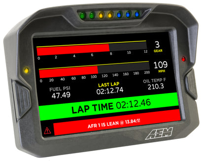 AEM CD-7 Logging GPS habilitado Race Dash Pantalla digital de fibra de carbono sin VDM (solo entrada CAN)