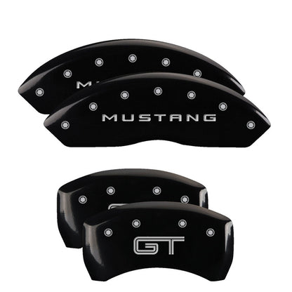 Cubiertas de pinza MGP 4 Grabado Delantero Mustang Grabado Trasero GT Acabado en negro plata ch