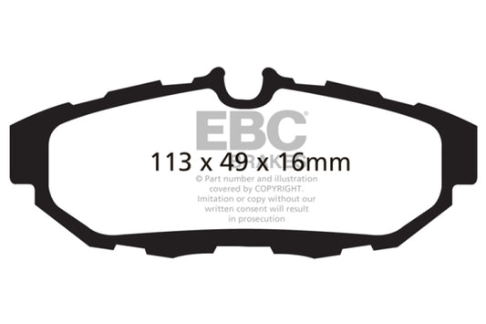 Pastillas de freno traseras EBC 10-14 Ford Mustang 3.7 Ultimax2