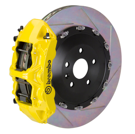 Brembo 15-23 Mustang GT (S550) Front GT BBK 6 Piston Cast 405x34 2pc Rotor Slotted Type-1- Yellow
