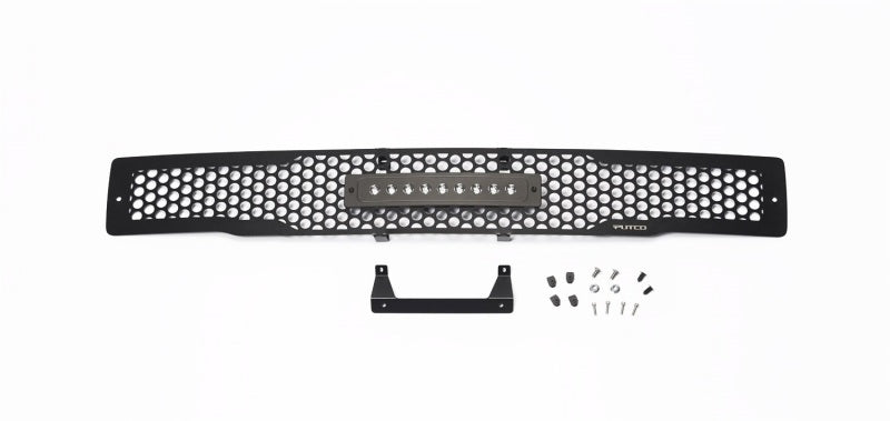 Putco 15-17 Ford F-150 - SS Black Punch Design w/ 10in Luminix Light bar Bumper Grille Inserts