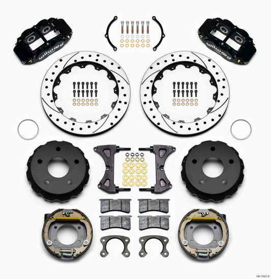 Kit de freno trasero P-Brk Wilwood Narrow Superlite 4R, Ford pequeño perforado de 12,88 pulgadas, Ford Bronco de 2,36 pulgadas, 5 x 5,50