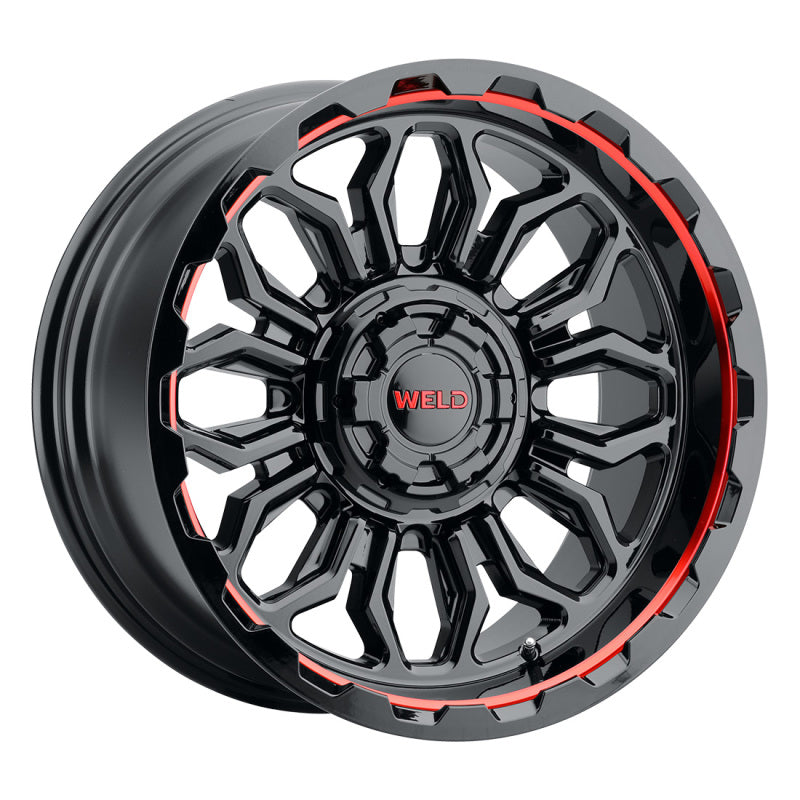 Weld Off-Road W140 20X10 Flare 6X135 6X139.7 ET-18 BS4.75 Negro brillante MIL Rojo 106.1