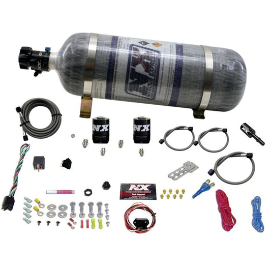 Nitrous Express 11-15 Ford Mustang GT 5.0L Coyote Single Nozzle Nitrous Kit (35-150HP) w/Comp Bottle