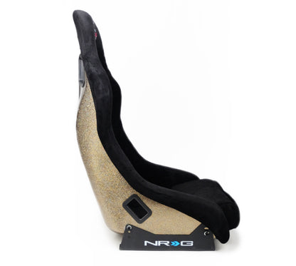 NRG FRP Bucket Seat ULTRA Edition - Medium (Black Alcantara/Gold Glitter Back)