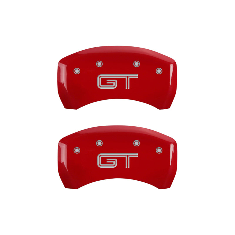 Cubiertas de pinza MGP 4 Grabado Delantero Mustang Grabado Trasero GT Acabado rojo plata ch