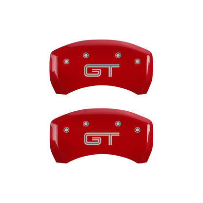 Cubiertas de pinza MGP 4 Grabado Delantero Mustang Grabado Trasero GT Acabado rojo plata ch