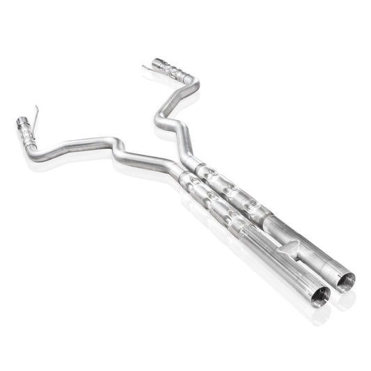 Silenciadores de cámara retro con tubo en H Catback de 3 pulgadas para Mustang GT 2015-16 de Stainless Works con núcleos de 2-1/2 pulgadas