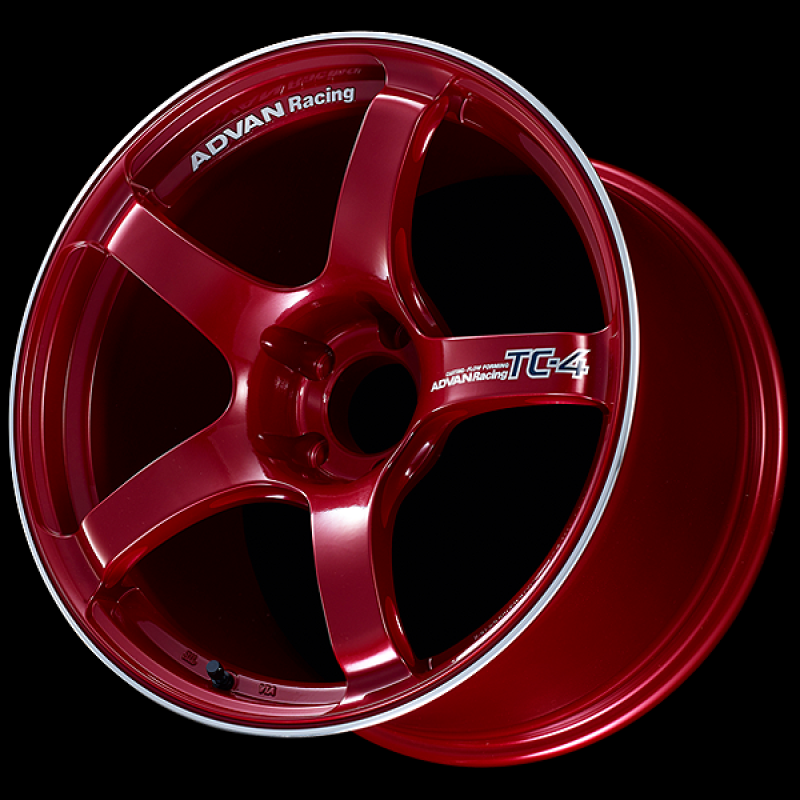 Advan TC4 18x9 +25 5-114.3 Racing Candy Red y rueda de aro