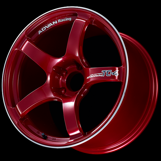 Advan TC4 18X10.5 / +15MM / 5-114.3 Racing Candy Red y rueda de anillo