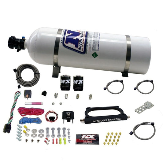 Nitrous Express 07-14 Ford Mustang GT500 Kit de placa nitrosa (50-250HP) con botella de 15 lb