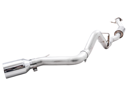 AWE Tuning 2021+ Ford Bronco 0FG Single Rear Exit Exhaust w/Chrome Silver Tip & Bash Guard