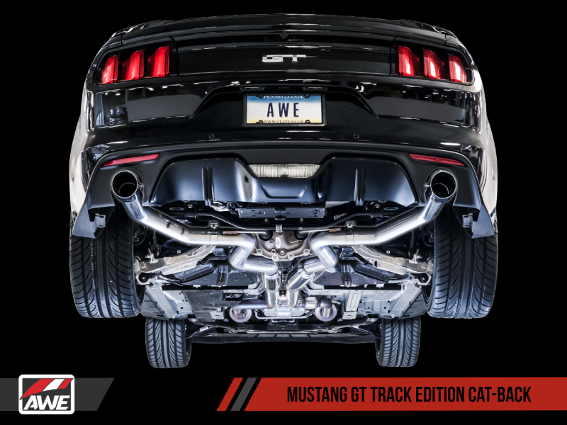 Escape Cat-back AWE Tuning S550 Mustang GT - Edición Track (puntas plateadas cromadas)