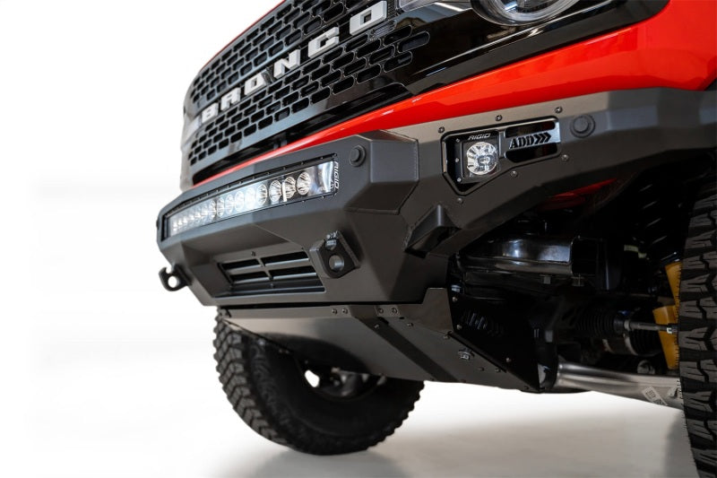 Addictive Desert Designs 2021+ Ford Bronco Stealth Fighter Parachoques delantero con soporte de cabrestante