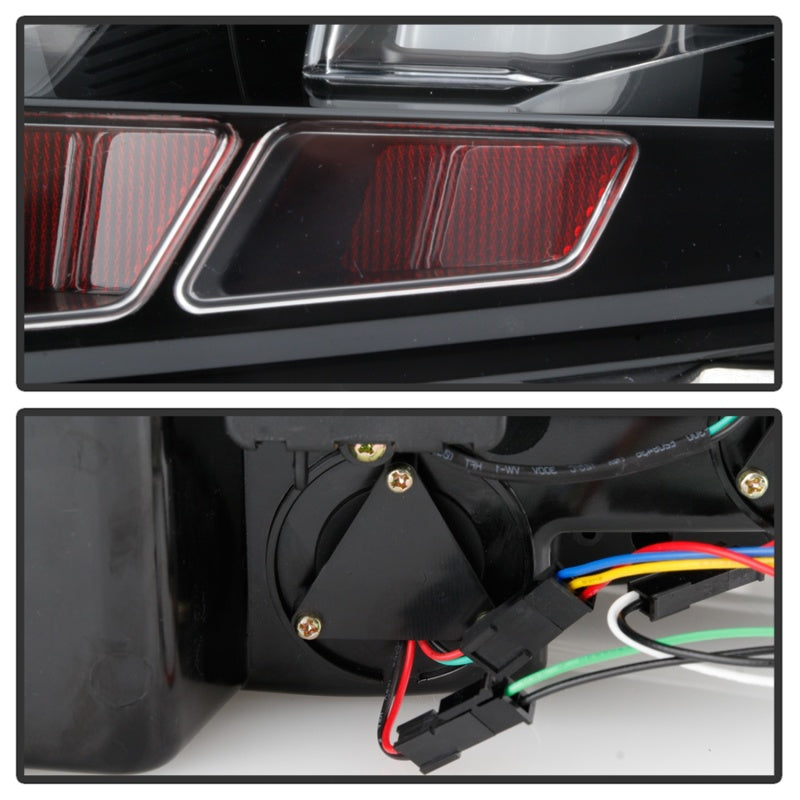 Spyder 10-12 Ford Mustang - Light Bar Seq. Turn Signal LED Tail Lights - Black - ALT-YD-FM10-LED-BK
