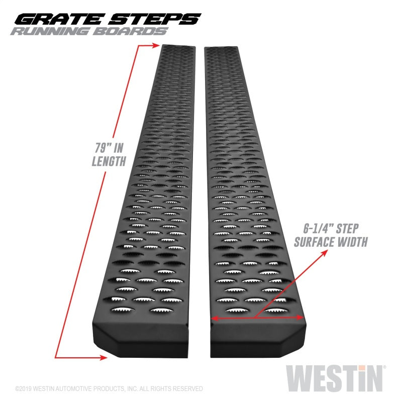 Westin Grate Steps Running Boards 79 in - Textured Black