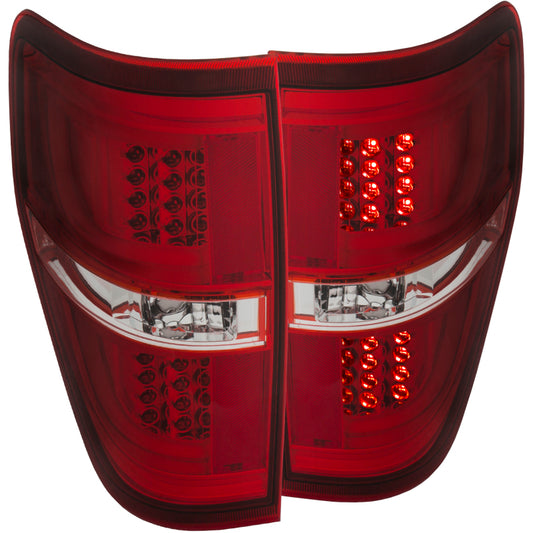 ANZO 2009-2013 Ford F-150 LED Taillights Red/Clear