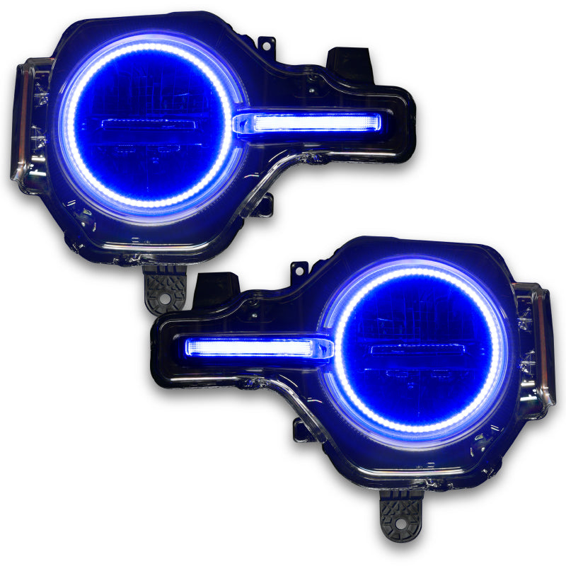 Oracle 21-22 Ford Bronco Headlight Halo Kit w/DRL Bar - Base Headlights ColorSHIFT -w/2.0 Controller