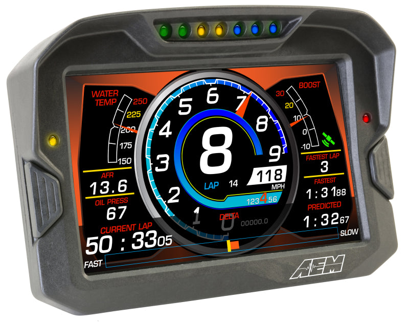 Pantalla digital de fibra de carbono AEM CD-7 sin registro Race Dash (solo entrada CAN)