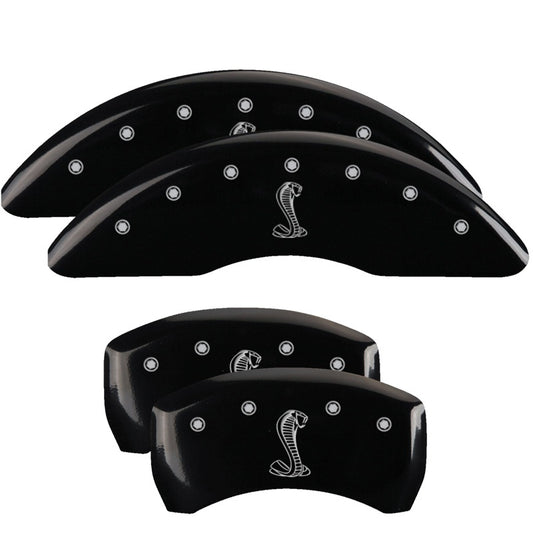 MGP 4 Caliper Covers Engraved Front & Rear Tiffany Snake Black finish silver ch