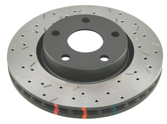 DBA 05-13 Ford Mustang GT/V6 Rotor trasero perforado y ranurado Serie 4000 con sombrero negro