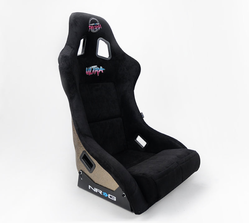 Asiento envolvente NRG FRP Edición ULTRA - Grande (Alcantara negro/respaldo con purpurina dorada)