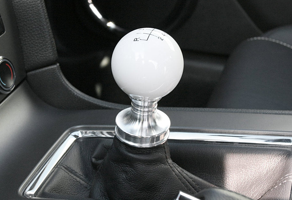 White Engraved Shift knob and adapter for 2011+ Mustang