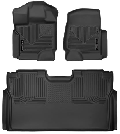 Husky Liners 15-22 Ford F-150 SuperCrew Cab X-Act Contour Front & 2nd Row Seat Floor Liners - Black