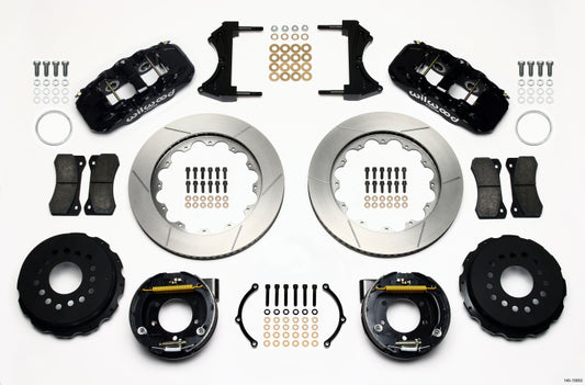 Wilwood AERO4 Kit de freno trasero P de 14,00 pulgadas 2005-2014 Mustang