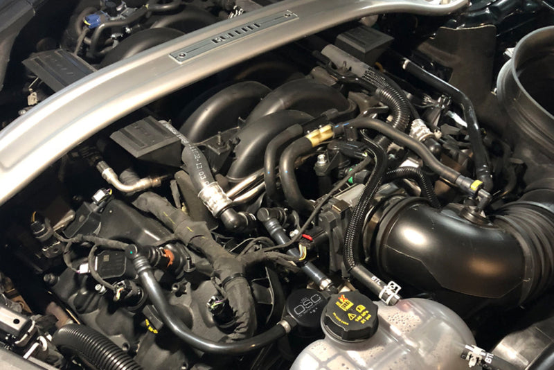 J&L 2018-2022 Ford Mustang GT Passenger Side Oil Separator 3.0 - Black Anodized