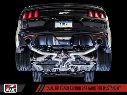 Escape Cat-back AWE Tuning S550 Mustang GT - Edición Track (puntas plateadas cromadas)